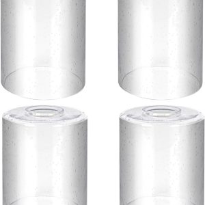 4-Pack Glass Lampshades for Bathroom Vanity Lights - Elegant Pendant Light Covers for Fixtures, Wall Sconces, Table Lamps, and Chandeliers