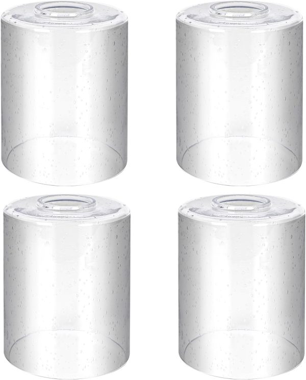 4-Pack Glass Lampshades for Bathroom Vanity Lights - Elegant Pendant Light Covers for Fixtures, Wall Sconces, Table Lamps, and Chandeliers