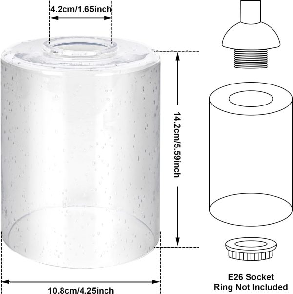 4-Pack Glass Lampshades for Bathroom Vanity Lights - Elegant Pendant Light Covers for Fixtures, Wall Sconces, Table Lamps, and Chandeliers - Image 3