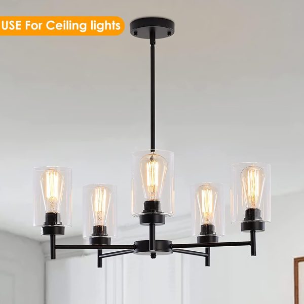 6 Pack Clear Glass Shades Replacement,5.51in Height,3.94in Diameter,1.65in Fitter,High Transmittance Cylinder Glass Lampshade Replacement for Pendant Light Floor lamps Chandelier Wall Sconces - Image 7