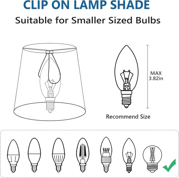 6 Pack Rattan Lamp Shade Clip On Bulb, Handwoven Barrel Chandelier Lampshade Replacement, Clip-on Small Lamp Shades for Vanity lighting Fixtures Table Lamp Floor Lamp Wall Sconces Pendant Light - Image 2