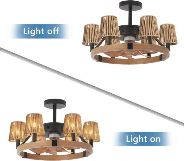 6 Pack Rattan Lamp Shade Clip On Bulb, Handwoven Barrel Chandelier Lampshade Replacement, Clip-on Small Lamp Shades for Vanity lighting Fixtures Table Lamp Floor Lamp Wall Sconces Pendant Light - Image 7