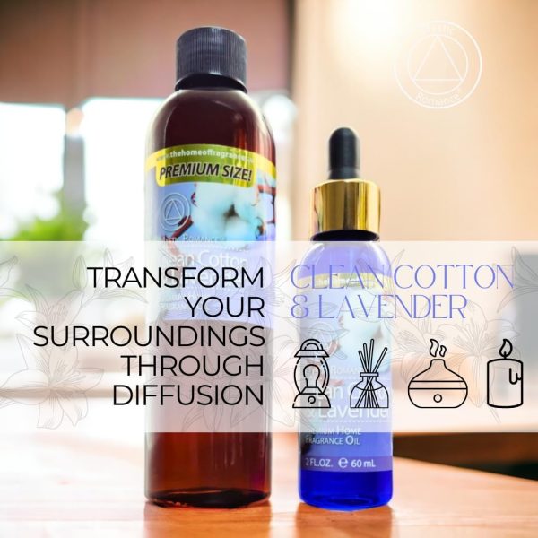 8oz and 2oz Lavender Fragrance Oil Set by Mystic Romance (Two Bottles, one with Dropper) for Ultrasonic Diffuser, Oil Burners, and Potpourri (Pack of 2, Clean Cotton & Lavender) - Image 3