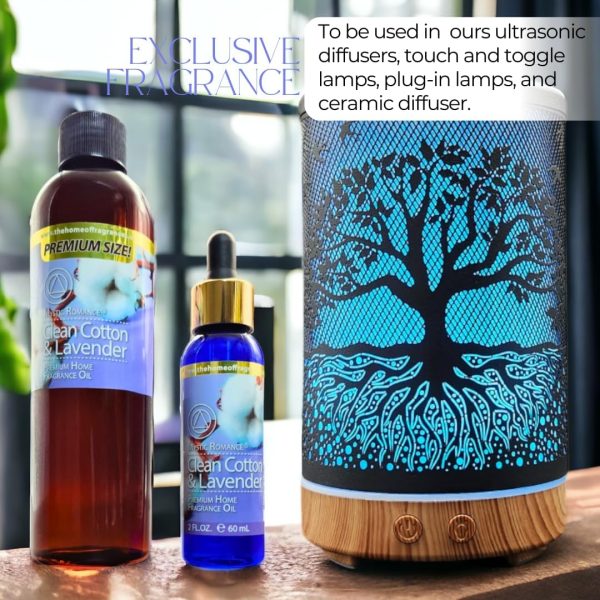 8oz and 2oz Lavender Fragrance Oil Set by Mystic Romance (Two Bottles, one with Dropper) for Ultrasonic Diffuser, Oil Burners, and Potpourri (Pack of 2, Clean Cotton & Lavender) - Image 6
