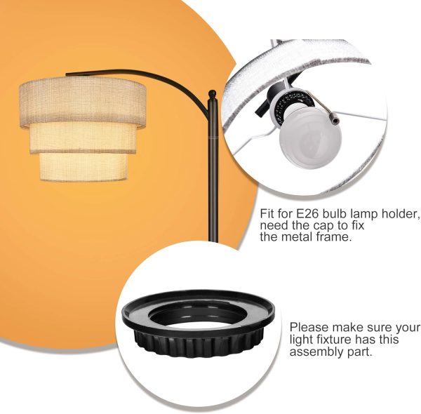 EDISLIVE 3-tier Drum Linen Lamp Shade for Pendant Lamp Floor Lamp Chandelier Replacement Shade Clip on Bulb Classic Round Lampshade Cover Only - Image 5