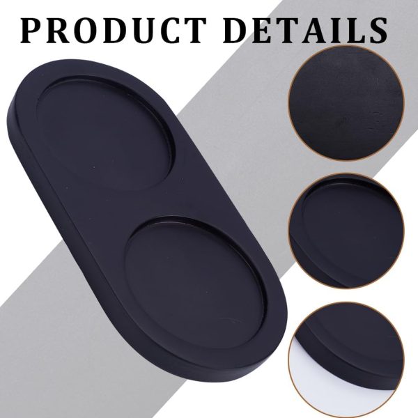 GORGECRAFT Black Wooden Salt and Pepper Mill Tray Acacia Wood Tray Peper Mill Holder Mills & Shakers Salt & Pepper Grinder Rest for 2 Mills Accessories Kitchen Storage Holder Home Decoration Crafts - Image 6