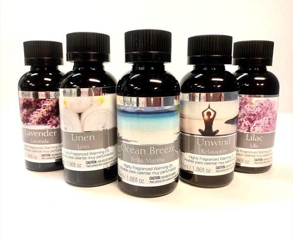 Hosley Set of 5 Assorted Fragrance Warming Oils 55ml Each-Lavender, Linen, Ocean Breeze, Unwind, Lilac. Ideal for spa Meditation Bathroom Wellness - Image 3