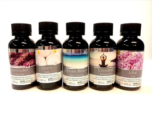 Hosley Set of 5 Assorted Fragrance Warming Oils 55ml Each-Lavender, Linen, Ocean Breeze, Unwind, Lilac. Ideal for spa Meditation Bathroom Wellness - Image 4
