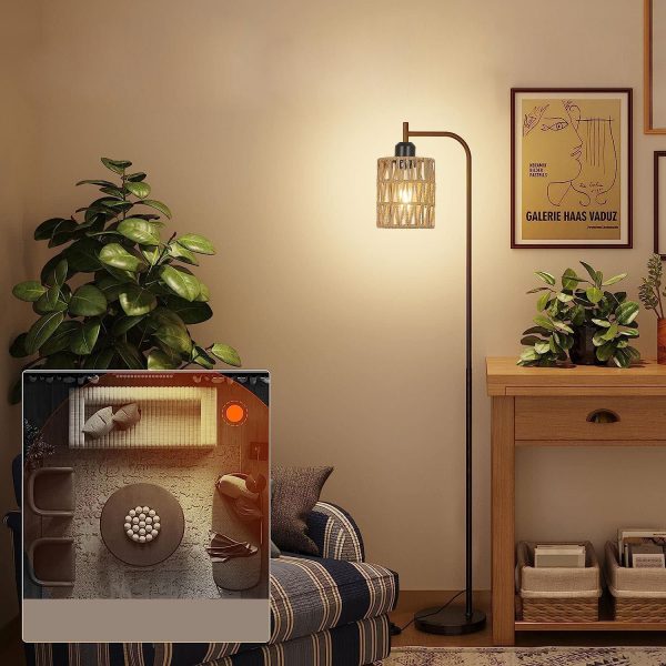 Rattan Lamp Shade Small Boho Shades Replacement 5.9"Height Pendant Sconce Shade Ceiling Fan Light Covers Cylinder Woven Lampshade for Floor Lamps Pendant Light Chandelier Wall Sconces Light Fixture - Image 9