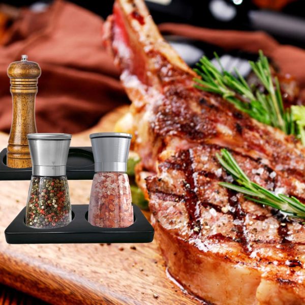 Salt and Pepper Mill Tray, Pepper Salt Mill Tray, Wood Tray - Image 4